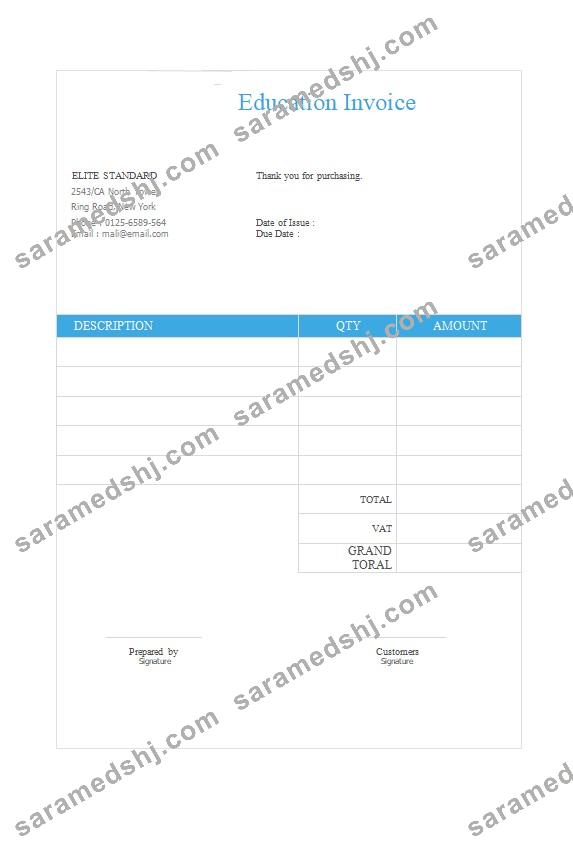 Free Education Invoice Template